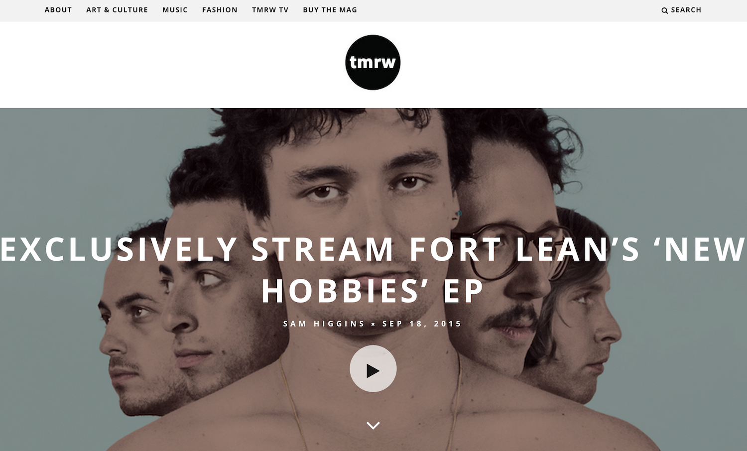 Fort Lean TMRW Magazine New Hobbies EP Premiere
